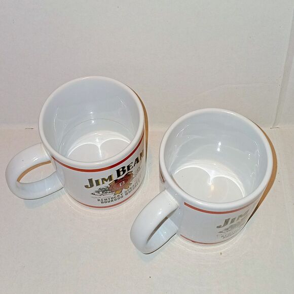 Vintage Jim Bean Bourbon Ceramic Coffee Cup-Set Of 2-2000-Double Sided-10 oz - Picture 5 of 8